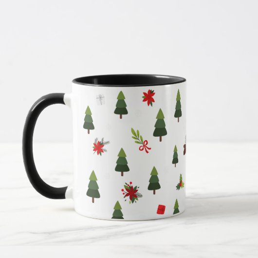 Mug Arbres et vaches de Noël (Gauche)