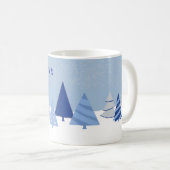 Mug Arbres lunaires bleus de Noël (Devant droit)