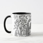 Mug Arbres Main noire et blanche dessinée Art moderne (Gauche)