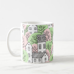 Mug Arbres, maisons, paysage de la ville de printemps