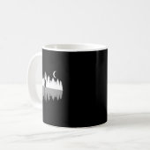 Mug Arbres Réflexion Wolf Howling À Pleine lune Forest (Devant gauche)