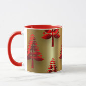 Mug Arbres rouges de Noël en or (Gauche)