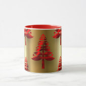 Mug Arbres rouges de Noël en or (Centre)