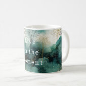 Mug Arbres verts dorés avec oiseaux Noël (Devant droit)