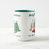Mug Arbres verts Moderne Simple Nom de Noël Café (Centre)