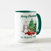 Mug Arbres verts Moderne Simple Nom de Noël Café (Devant droit)
