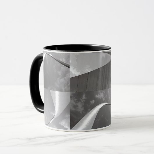 Mug Arc de Gateway célèbre Noir, Blanc & Gris (Devant gauche)