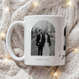 Mug Arc de photo de couple moderne pour le 2e annivers