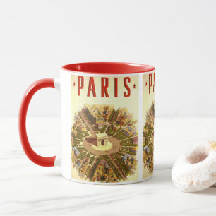 Mug Arc de Triomphe vintage, Paris, France Travel Art