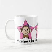 Mug Arc d'étoile de rose de fille de singe de sourire (Gauche)