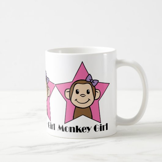 Mug Arc d'étoile de rose de fille de singe de sourire (Droite)