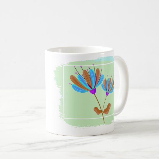 Mug Arc en arc-en-ciel Brush Conception géométrique (Devant droit)