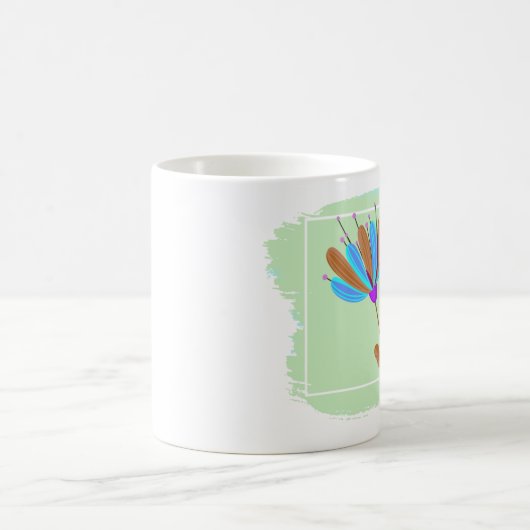 Mug Arc en arc-en-ciel Brush Conception géométrique (Centre)