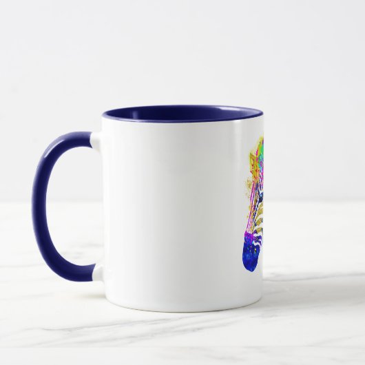 Mug Arc en arc-en-ciel Peinture Zebra Graphique (Gauche)