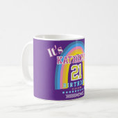 Mug Arc-en-ciel 21 Anniversaire Violet (Devant gauche)