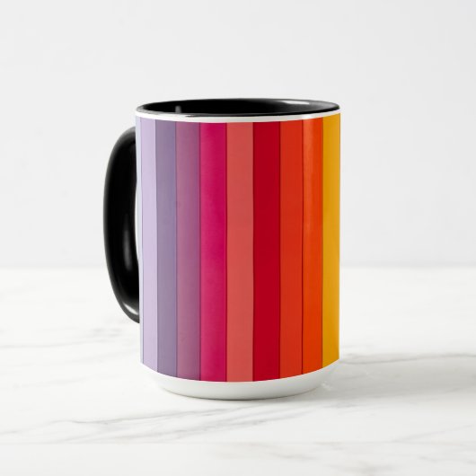 Mug Arc-en-ciel à bandes multiples (Devant gauche)