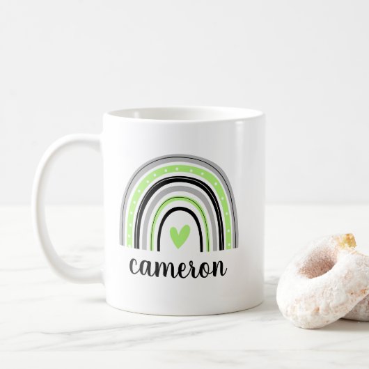 Mug Arc-en-ciel Agender Personnalisé (Avec donut)