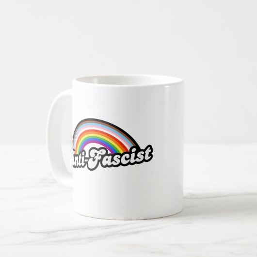 Mug Arc-en-ciel anti-fasciste (Devant gauche)