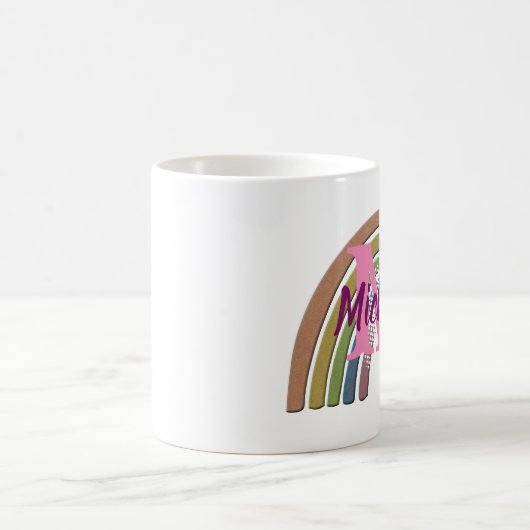 Mug Arc-en-ciel avec Faux Rustic Paper Texture Nom Per (Centre)