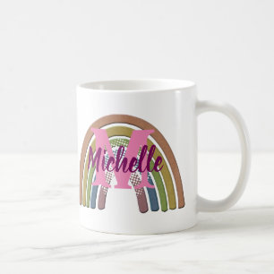 Mug Arc-en-ciel avec Faux Rustic Paper Texture Nom Per