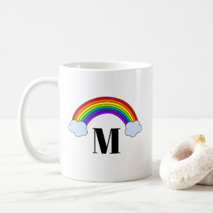 Mug Arc-en-ciel avec l'initiale de monogramme