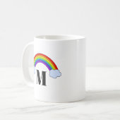 Mug Arc-en-ciel avec l'initiale de monogramme (Devant gauche)
