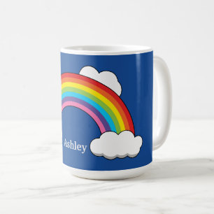Mug Arc en ciel avec nuages blancs   Personnaliser