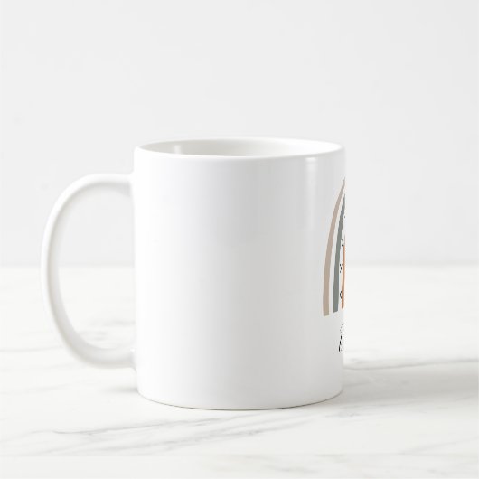 Mug Arc-en-ciel beige gris moderne blanc (Gauche)