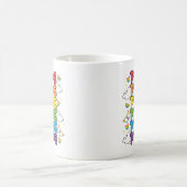 Mug Arc-en-ciel, Coeurs et Nuages - Fierté répétée (Centre)