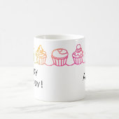 Mug Arc-en-ciel Cupcakes frontière Musique personnalis (Centre)