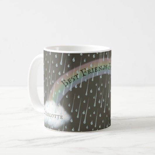 Mug Arc en ciel dans une tempête Inspiration message p (Devant gauche)