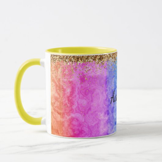 Mug Arc-en-ciel de couleurs Modèle, personnalisable (Gauche)