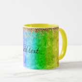 Mug Arc-en-ciel de couleurs Modèle, personnalisable (Devant droit)