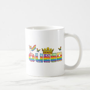 Mug Arc-en-ciel de la Couronne Queer avec drapeau et p