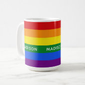 Mug Arc-en-ciel - Drapeau de nom personnalisé (Devant gauche)