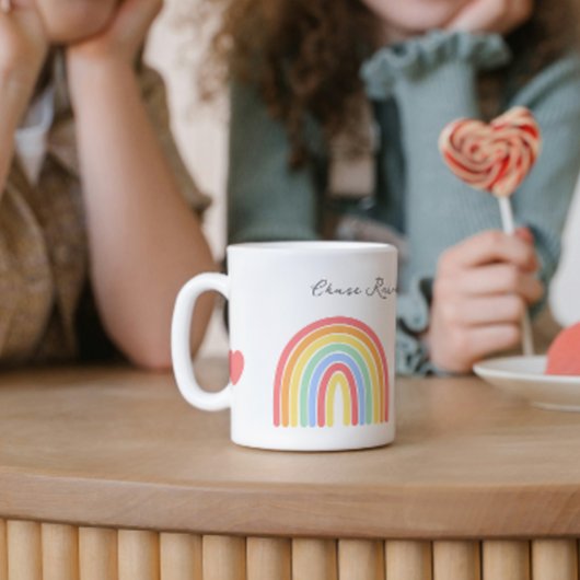 Mug Arc en ciel et Coeurs inspirants
