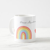 Mug Arc en ciel et Coeurs inspirants (Devant gauche)
