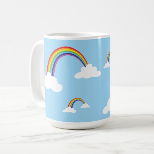 Mug Arc-en-ciel et nuages dans un ciel clair (Devant gauche)