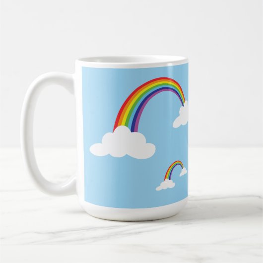 Mug Arc-en-ciel et nuages dans un ciel clair (Gauche)