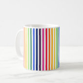 Mug Arc-en-ciel et rayures blanches (Devant gauche)