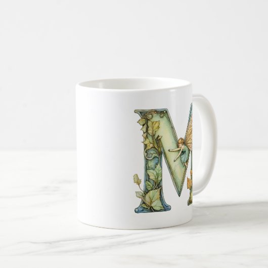 Mug Arc en ciel Fairy Initial 'M' (Devant droit)