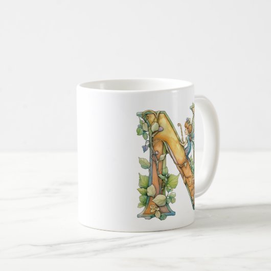 Mug Arc en ciel Fairy Initial 'N' (Devant droit)