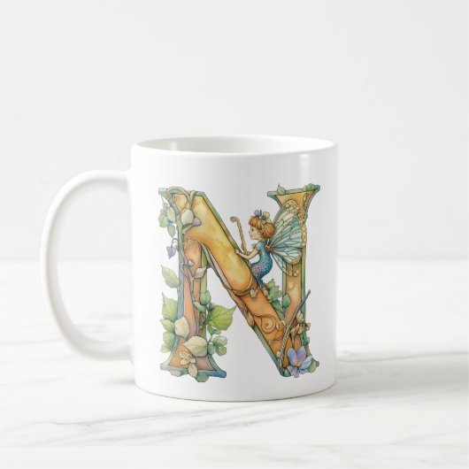 Mug Arc en ciel Fairy Initial 'N' (Gauche)