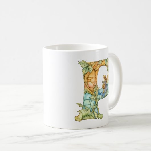 Mug Arc en ciel Fairy Initial 'P' (Devant droit)
