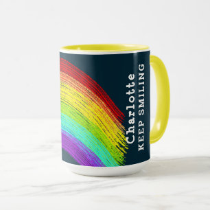 Mug Arc-en-ciel Gardez le sourire personnalisé