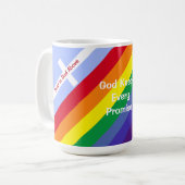 Mug Arc-en-ciel lumineux avec croix Inspirationnel mig (Devant gauche)