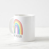 Mug Arc-en-ciel moderne enseignant rentrée scolaire pe (Devant gauche)