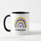 Mug Arc-en-ciel non binaire personnalisé (Gauche)