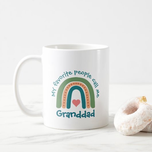 Mug Arc En Ciel Pour Grand-Père Des Enfants (Avec donut)