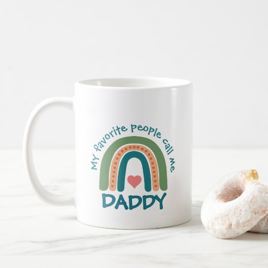 Mug Arc En Ciel Pour Papa Des Enfants (Avec donut)